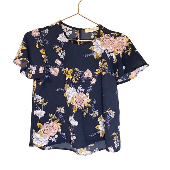 Rewind floral flutter sleeve blouse size XS - Picture 1 of 6